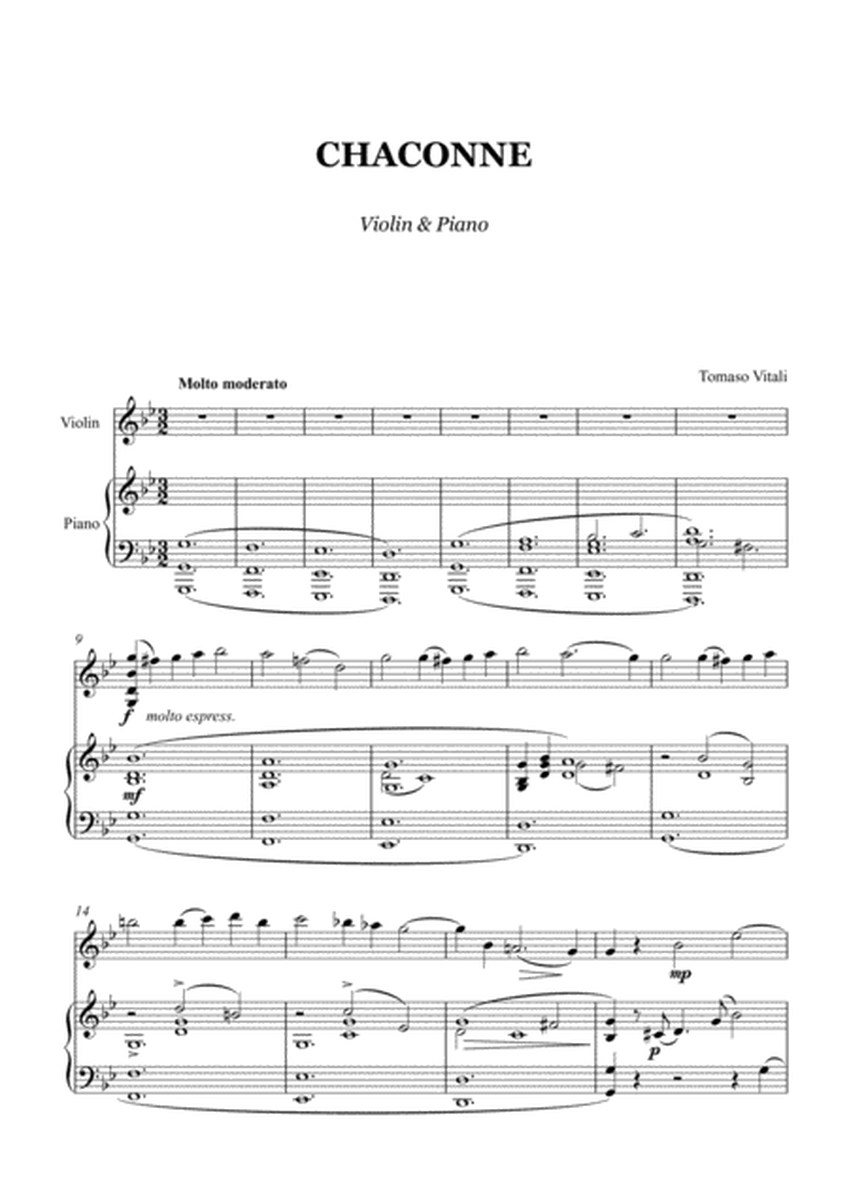 Vitali - Chaconne - Violin and Piano - score and parts image number null