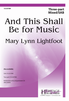 Book cover for And This Shall Be for Music