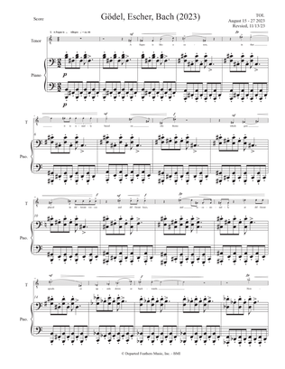 Gödel, Escher, Bach (2023) piano-vocal score