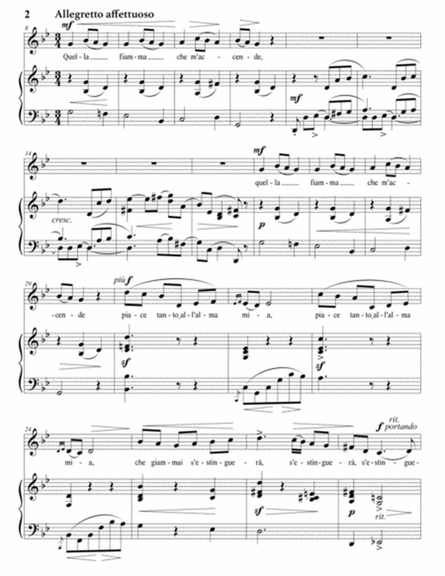 CONTI: Quella fiamma (transposed to G minor)