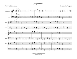 Book cover for Jingle Bells- French Horn and Tuba Duet