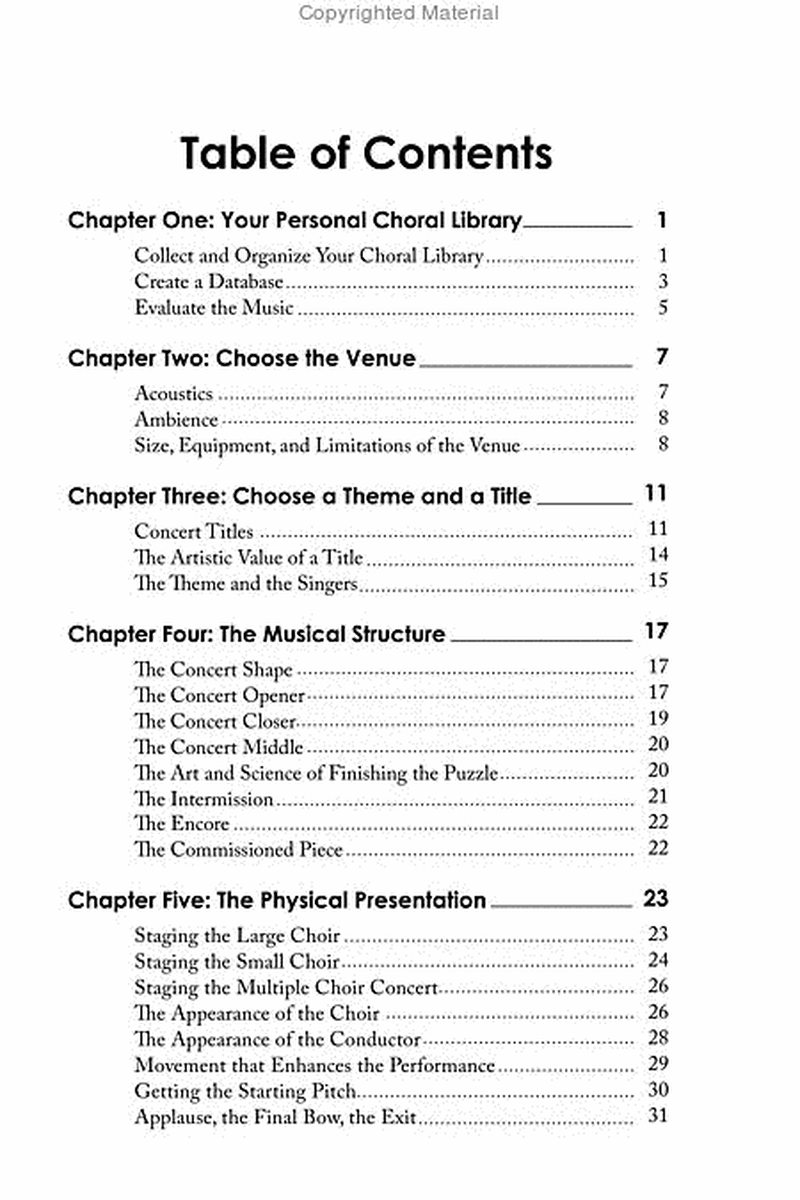 The Art and Science of Planning a Choral Concert - The Art and Science of Planning a Choral Concert