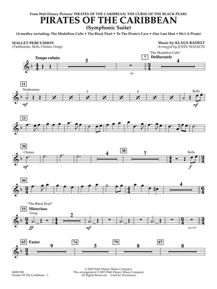 Book cover for Pirates Of The Caribbean (Symphonic Suite) (arr. John Wasson) - Mallet Percussion
