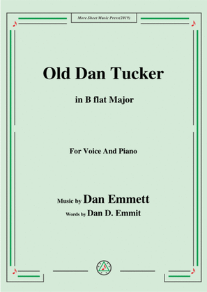 Book cover for Rice-Old Dan Tucker,in B flat Major,for Voice and Piano