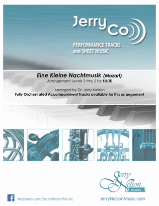 Book cover for Eine Kleine Nachtmusik (Arrangements Level 3-5 for FLUTE + Written Acc)
