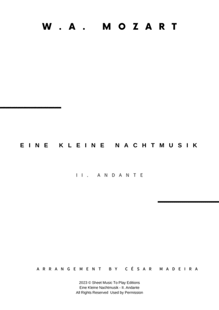 Eine Kleine Nachtmusik (2 mov.) - Saxophone Quartet (Full Score and Parts) image number null