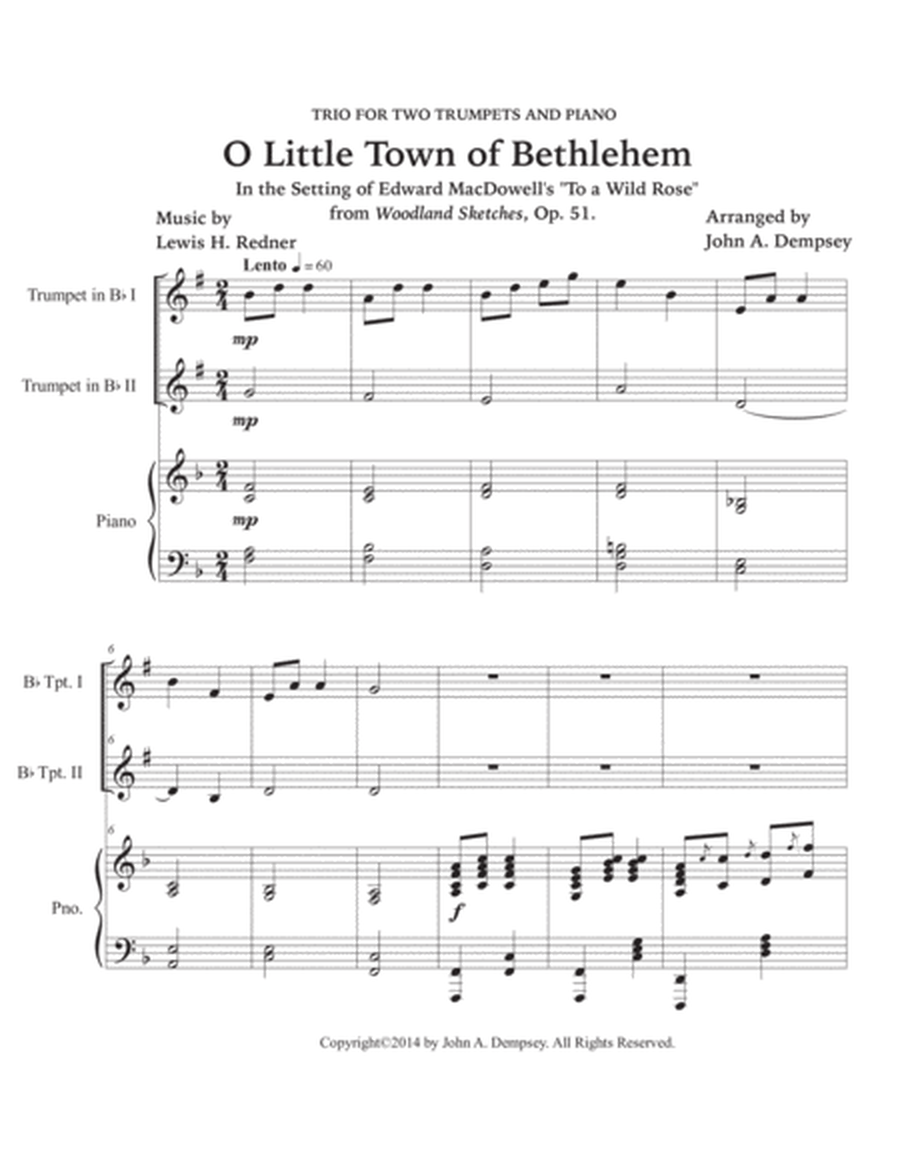 O Little Town of Bethlehem (Trio for Two Trumpets and Piano) image number null