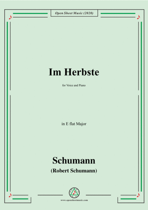 Book cover for Schumann-Im Herbste,,in E flat Major,for Voice and Piano