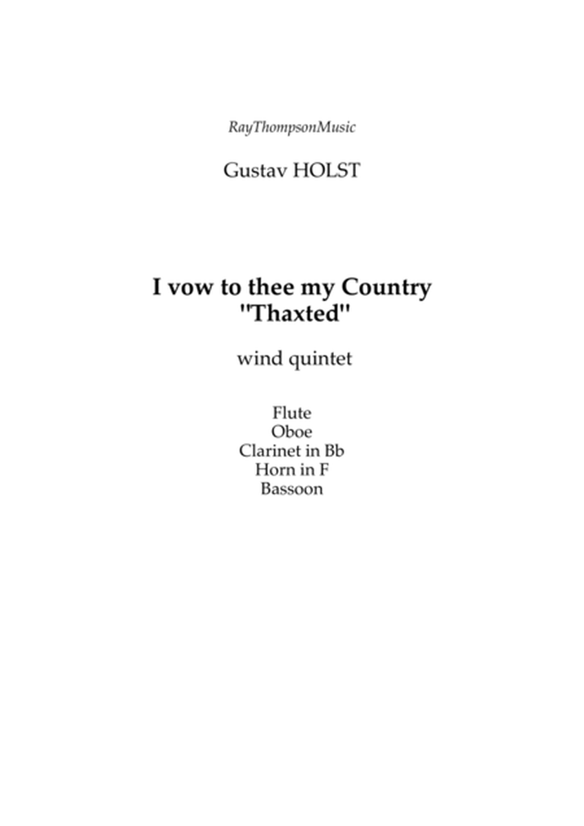 Holst: I Vow to Thee my Country (Thaxted) - wind quintet image number null