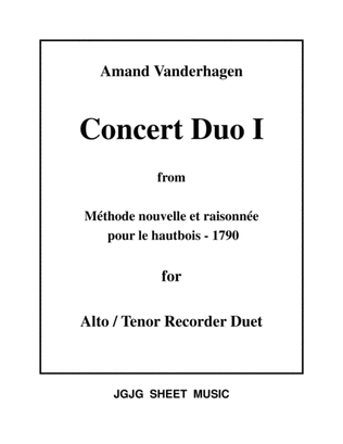 Book cover for Concert Duo #1 for Alto / Tenor Recorders