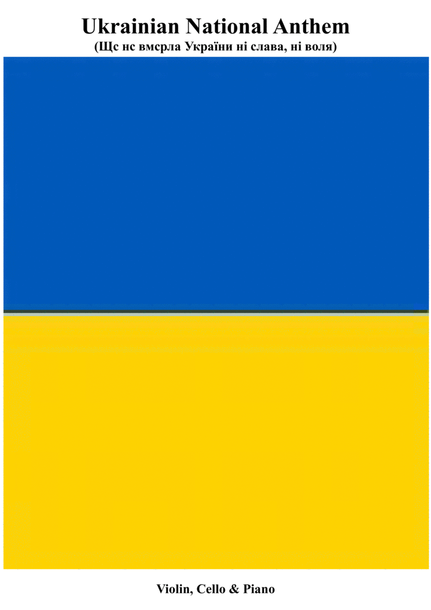 Ukrainian National Anthem for Violin, Cello & Piano MFAO World National Anthem Series image number null