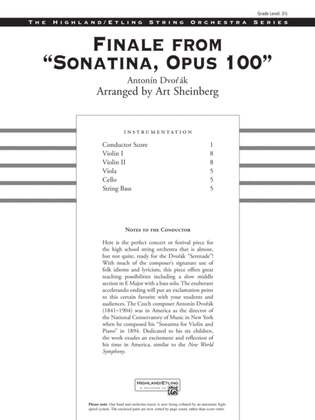 Book cover for Finale from "Sonatina, Op. 100": Score