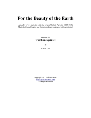 Book cover for For the Beauty of the Earth (Trombone Quintet)