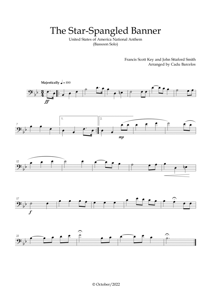 The Star-Spangled Banner - EUA Hymn (Bassoon solo)