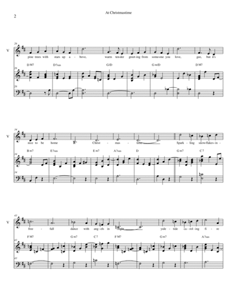 At Christmastime ~ piano/vocal/chords in D image number null
