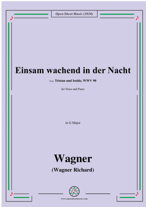 Book cover for Wagner-Einsam wachend in der Nacht,in G Major