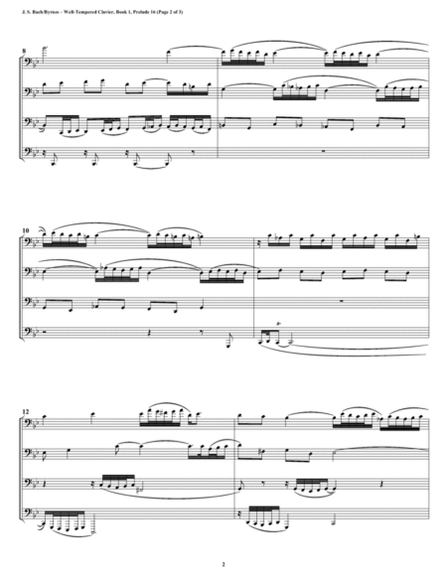 Prelude 16 from Well-Tempered Clavier, Book 1 (Euphonium-Tuba Quartet) image number null