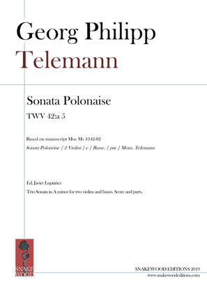 Book cover for Telemann – Trio Sonata Polonaise TWV 42:a 5