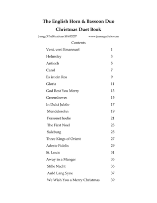 Book cover for The English Horn & Bassoon Christmas Duet Book