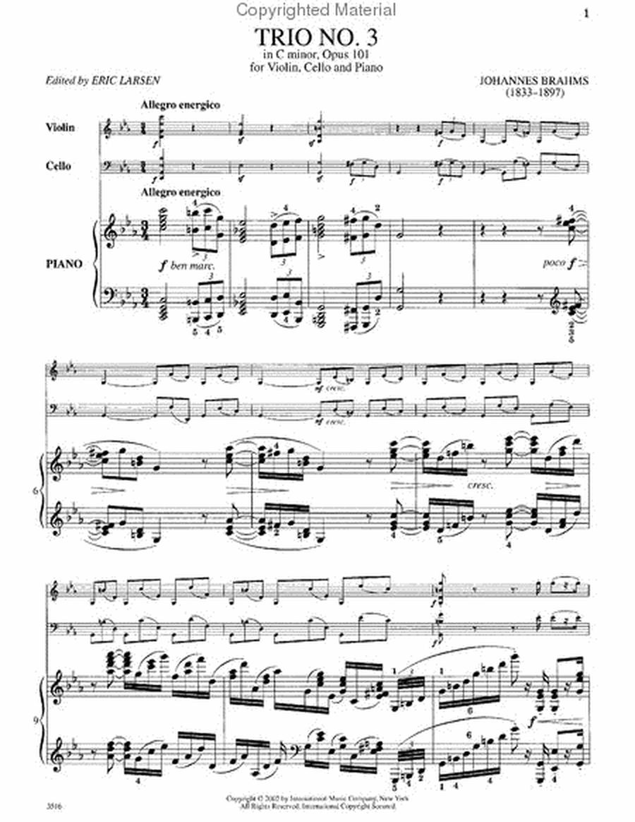 Piano Trio In C Minor, Op. 101 image number null