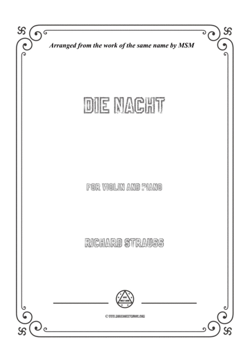 Richard Strauss-Die Nacht, for Violin and Piano image number null
