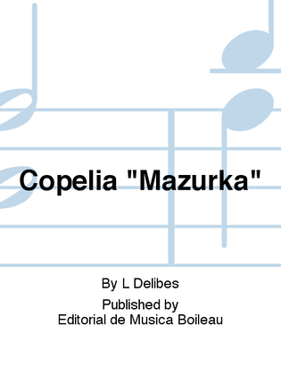 Book cover for Copelia "Mazurka"