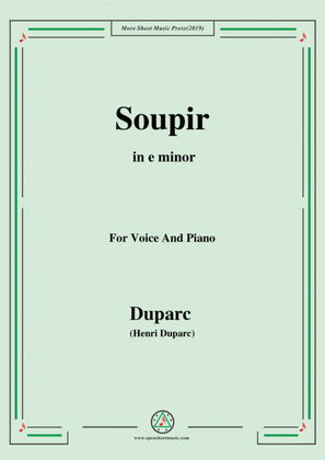 Book cover for Duparc-Soupir in e minor