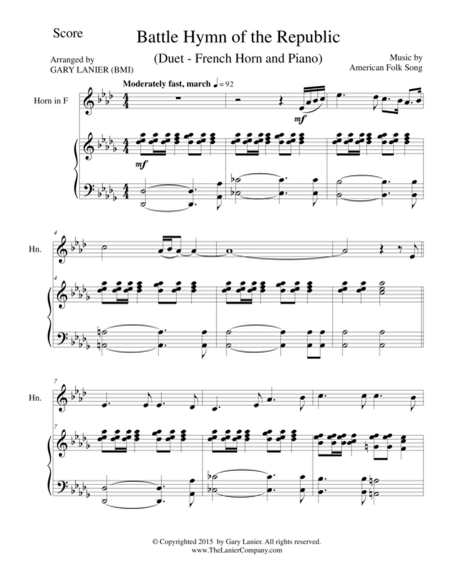 BATTLE HYMN OF THE REPUBLIC (Duet – French Horn and Piano/Score and Parts) image number null