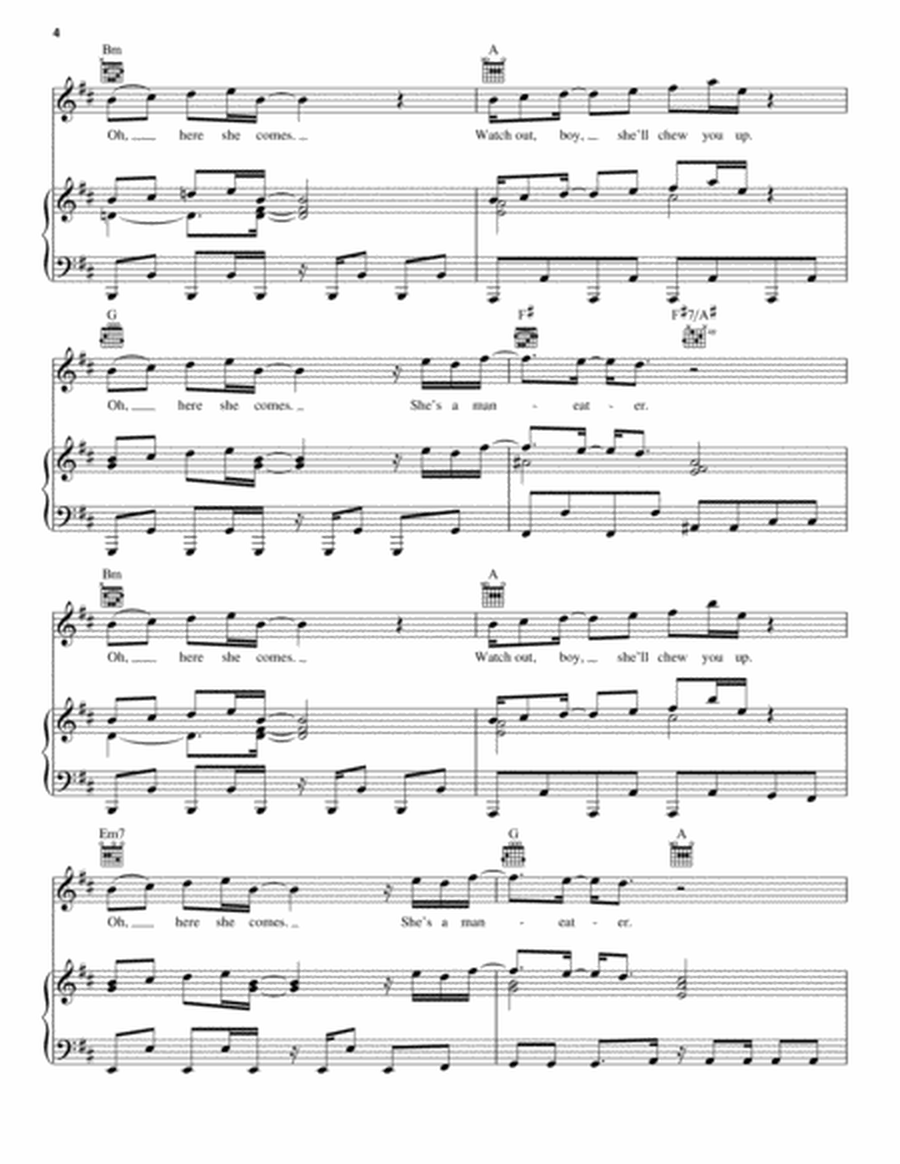 Maneater by Hall & Oates Piano, Vocal, Guitar - Digital Sheet Music