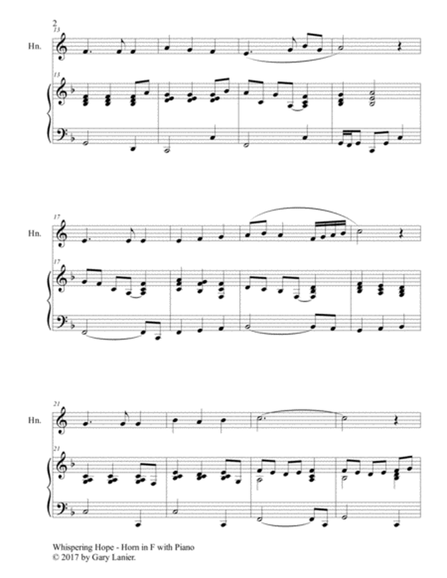 WHISPERING HOPE (Duet – Horn in F & Piano with Score/Part) image number null
