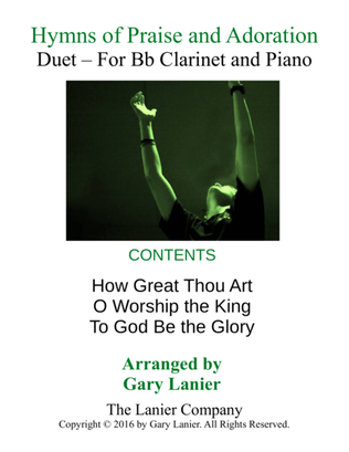 Book cover for Gary Lanier: HYMNS of PRAISE and ADORATION (Duets for Bb Clarinet & Piano)