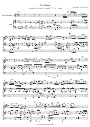 Bach: Siciliano from Flute Sonata in Eb-major (tenor sax & piano)