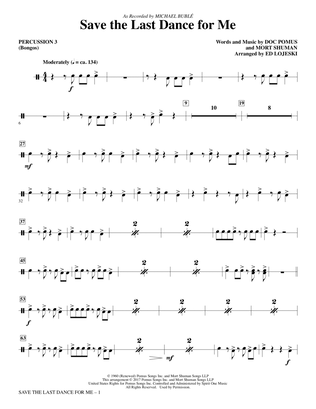 Book cover for Save the Last Dance for Me (arr. Ed Lojeski) - Percussion 3