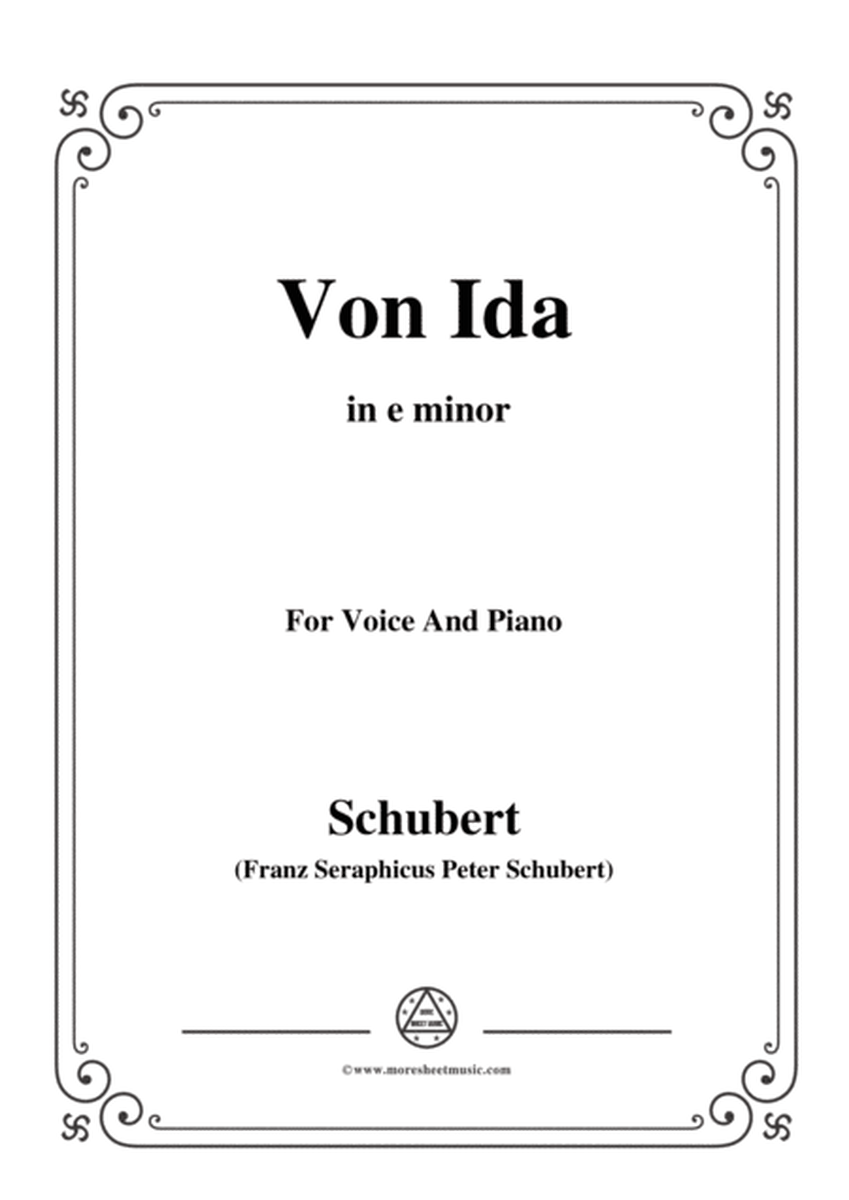 Schubert-Von Ida,in e minor,for Voice and Piano image number null