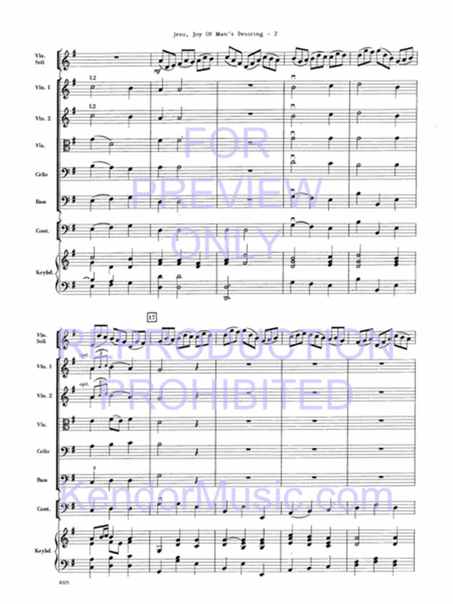 Jesu, Joy Of Man's Desiring (Full Score)