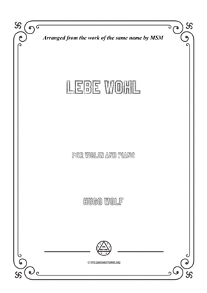 Book cover for Wolf-Lebe wohl, for Violin and Piano