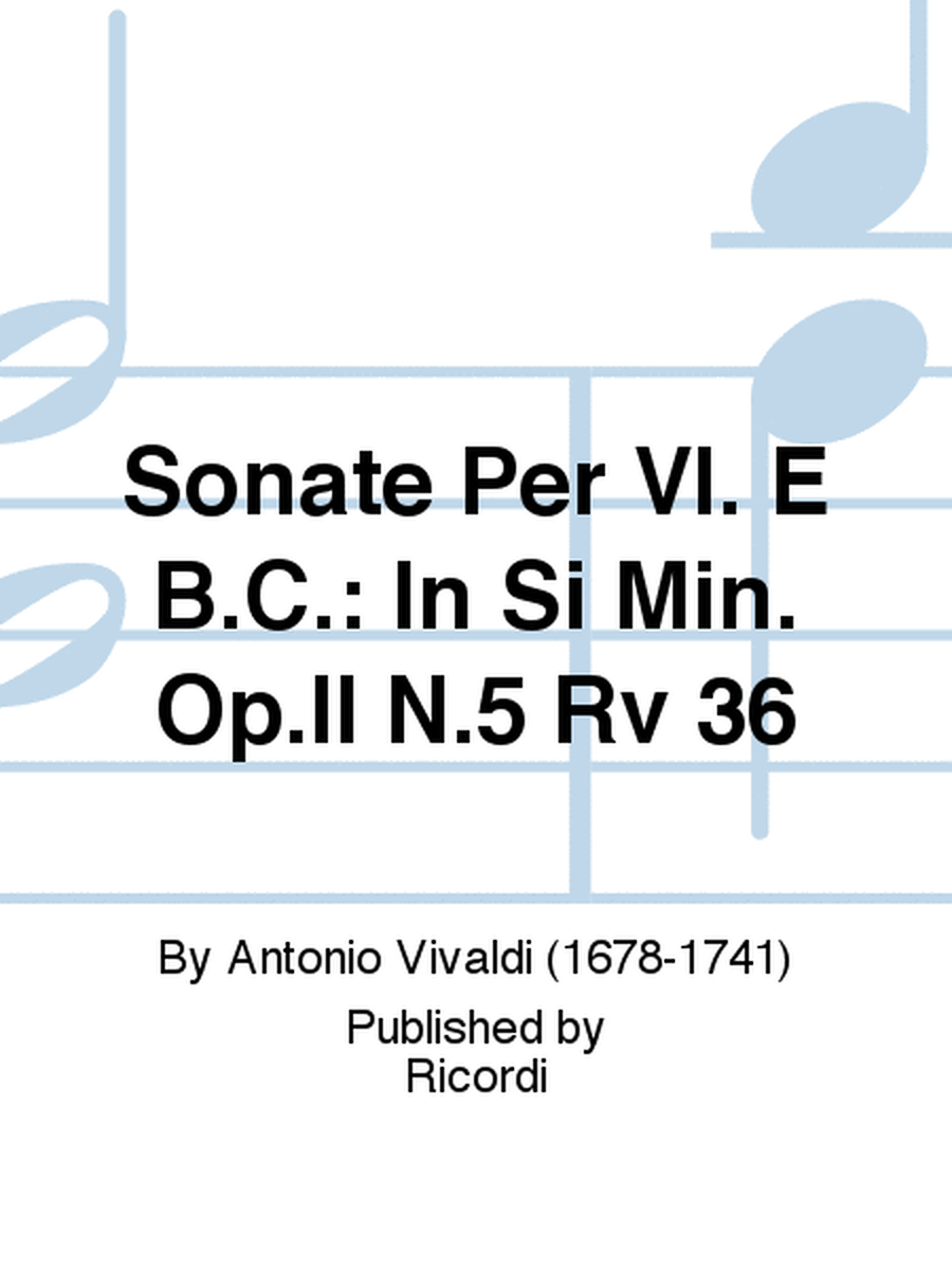 Sonata per Violino e BC in Si Min Rv 36