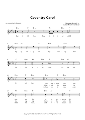 Book cover for Coventry Carol (Key of B-Flat Minor)