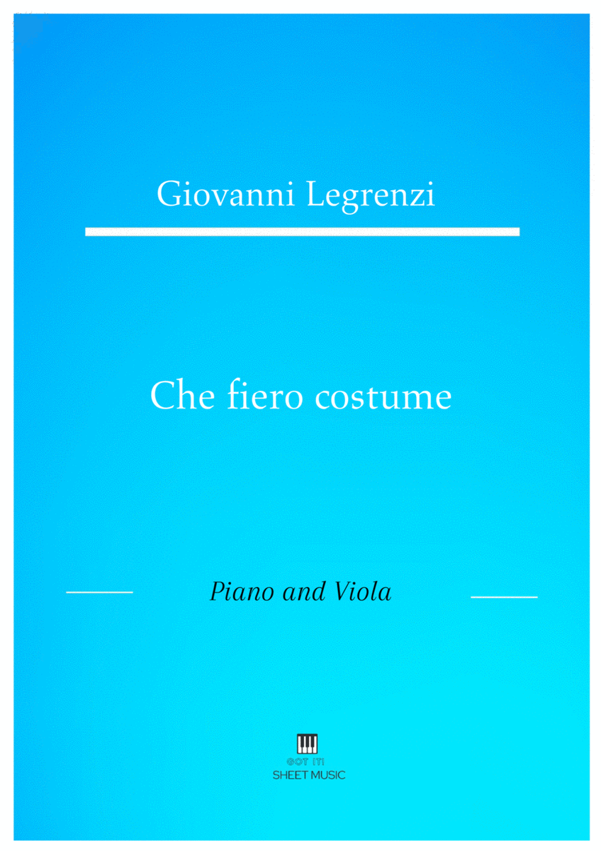 Legrenzi - Che fiero costume (Piano and Viola) image number null