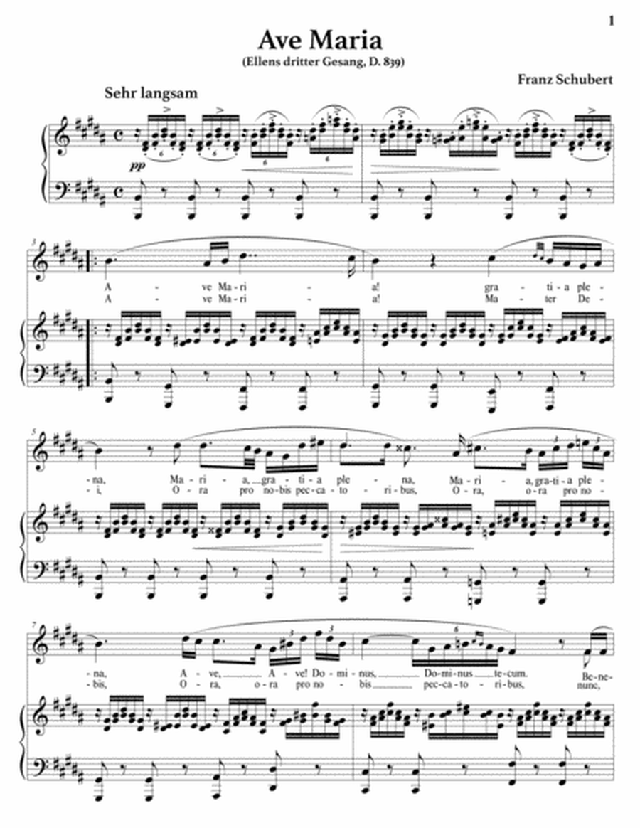 Ave Maria (by Schubert, Gounod, Abt, in 8 keys)