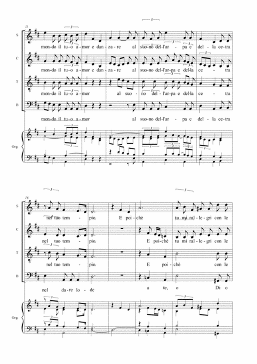 ADAGIO - Com'è bello dare lode a te, o Dio - Leclair - Arr. for SATB Choir and Organ image number null