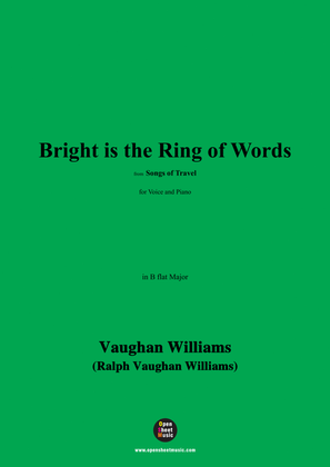 Vaughan Williams-Bright is the Ring of Words,in B flat Major