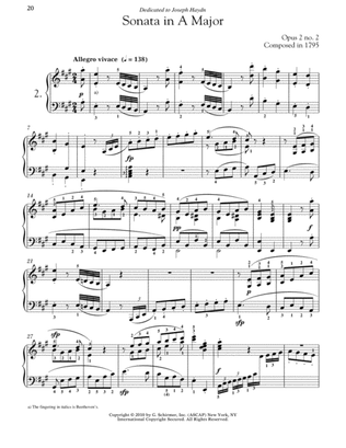 Book cover for Piano Sonata No. 2 In A Major, Op. 2, No. 2