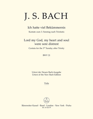 Book cover for Lord my God, my heart and soul were sore distrest, BWV 21