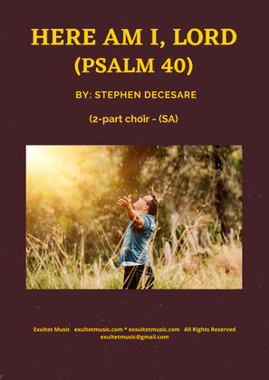 Book cover for Here Am I, Lord (Psalm 40) (2-part choir - (SA)