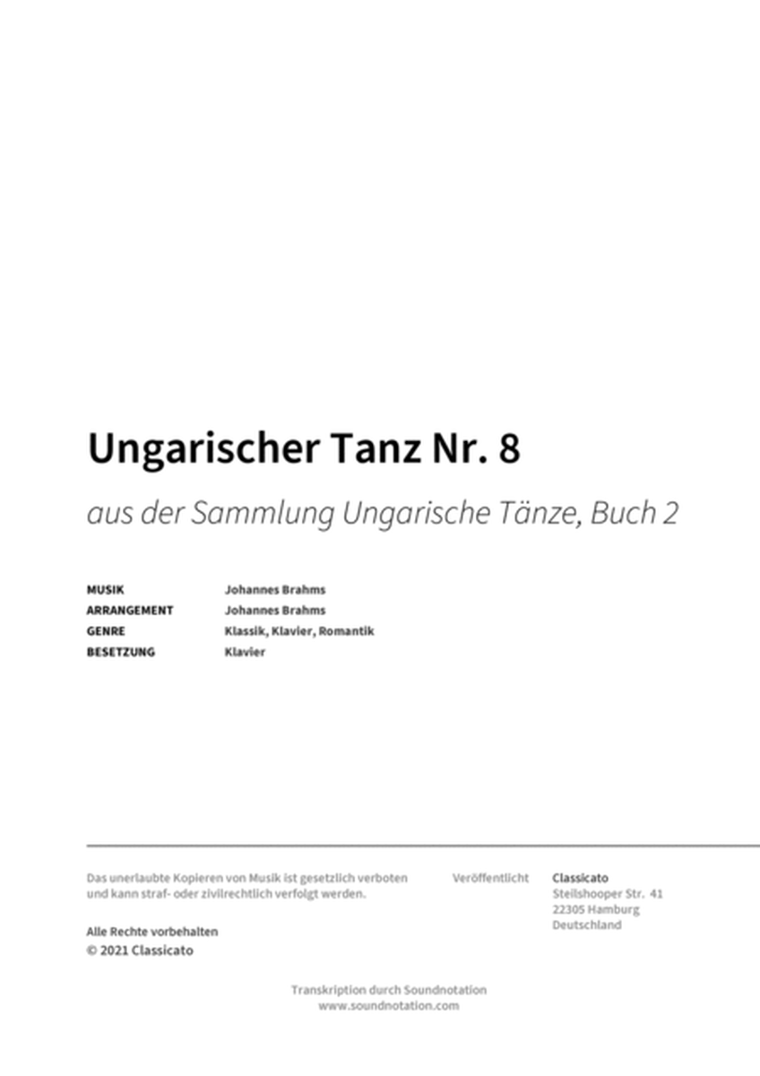 Ungarischer Tanz Nr. 8 image number null