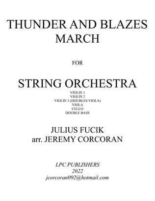 Book cover for Thunder and Blazes March for String Orchestra