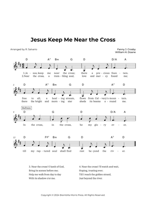 Book cover for Jesus Keep Me Near the Cross (Key of D Major)