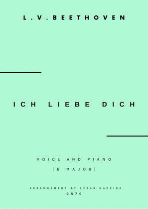 Book cover for Ich Liebe Dich - Voice and Piano - B Major (Full Score and Parts)