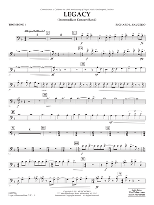 Book cover for Legacy (Intermediate Version) - Trombone 1